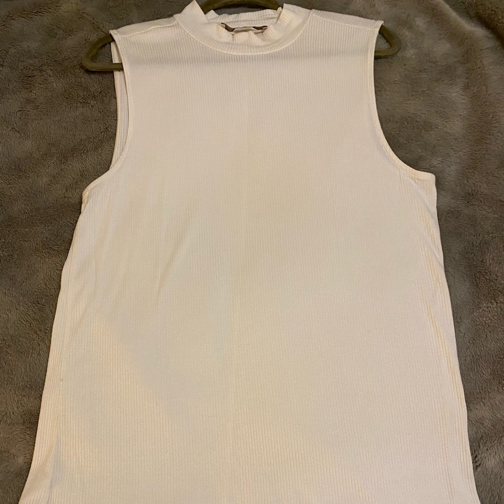 LOFT White Ribbed Turtleneck